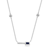Naomi 14K White Gold Baguette-Cut Blue Sapphire Necklace