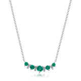 Ada 10K White Gold Round-Cut Emerald Necklace