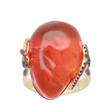 Kennedy 18K Yellow Gold Oval-Cut Mexican Fire Opal Ring