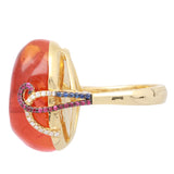 Kennedy 18K Yellow Gold Oval-Cut Mexican Fire Opal Ring