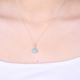 Magnolia 14K Yellow Gold Pear-Cab Arizona Turquoise Pendant