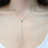Brynlee 14K Yellow Gold Emerald-Cut Emerald Necklace