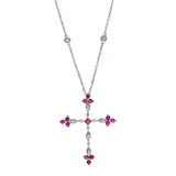 Samantha 14K White Gold Round-Cut Pink Mozambique Ruby Pendant