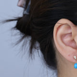 Paisley 10K Yellow Gold Oval-Cut Turquoise Earring