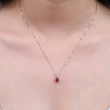 Alessandra 10K White Gold Oval-Cut Mozambique Ruby Pendant