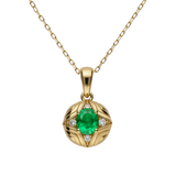 Oaklynn 14K Yellow Gold Oval-Cut Emerald Pendant