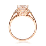 Nancy 10K Rose Gold Oval-Cut Madagascar Morganite Ring