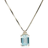 Raelynn 14K White Gold Emerald-Cut Brazilian Aquamarine Pendant