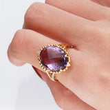 Kathryn 14K Yellow Gold Oval-Cut Brazilian Amethyst Ring
