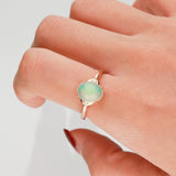 Chelsea 10K Rose Gold Oval-Cut Natural African Opal Ring