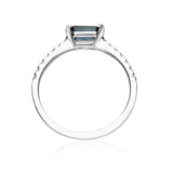 Meredith 10K White Gold Emerald-Cut Ceylon Blue Sapphire Ring