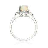 Bristol 10K White Gold Oval-Cut Natural African Opal Ring