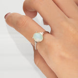 Bristol 10K White Gold Oval-Cut Natural African Opal Ring