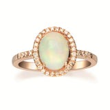 Rylee 14K Rose Gold Round-Cut Natural African Opal Ring