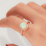 Rylee 14K Rose Gold Round-Cut Natural African Opal Ring