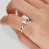 Ella 18K White Gold Emerald-Cut White Diamond Ring