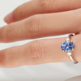 Hallie 14K White Gold Oval-Cut Tanzanian Tanzanite Ring