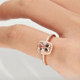 Theodora 10K Rose Gold Cushion-Cut Madagascar Morganite Ring