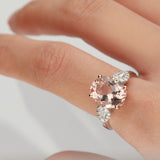 Iris 14K Two Tone Gold Oval-Cut Madagascar Morganite Ring