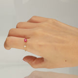 Calliope 10K Yellow Gold Pear-Cut Mozambique Ruby Ring