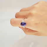 Abby 14K White Gold Oval-Cut Tanzanian Tanzanite Ring