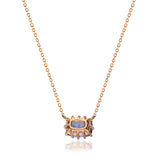 Marilyn 10K Rose Gold Cushion-Cut Tanzanian TanzaniteNecklace