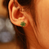 Elaina 14K Yellow Gold Round-Cut Emerald Earring