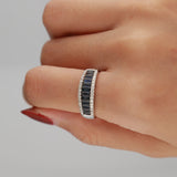 Lucy 10K White Gold Baguette-Cut Ceylon Blue Sapphire Ring