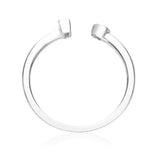 Ella 18K White Gold Emerald-Cut White Diamond Ring