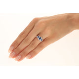 Melody 14K White Gold Oval-Cut Ceylon Blue Sapphire Ring