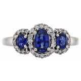 Melody 14K White Gold Oval-Cut Ceylon Blue Sapphire Ring