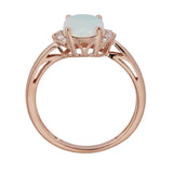 Dakota 10K Rose Gold Oval-Cut Natural African Opal Ring