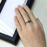 Lyla 10K White Gold Emerald-Cut Ceylon Blue Sapphire Ring