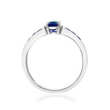 Lyla 10K White Gold Emerald-Cut Ceylon Blue Sapphire Ring