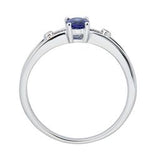 Allie 14K White Gold Oval-Cut Ceylon Blue Sapphire Ring