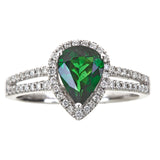 Harmony 14K White Gold Round-cut Tsavorite Ring