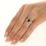 Harmony 14K White Gold Round-cut Tsavorite Ring