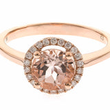 Alina 10K Rose Gold Round-Cut Madagascar Morganite Ring