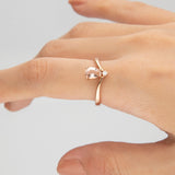 Kylie 10K Rose Gold Pear-Cut Madagascar Morganite Ring
