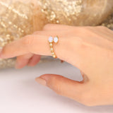 Rachael 14K Yellow Gold Pear-Cut Natural African Opal Ring