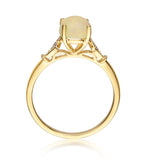 Raquel 14K Yellow Gold Round-Cut Natural African Opal Ring