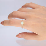 Raquel 14K Yellow Gold Round-Cut Natural African Opal Ring