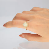 Ruth 14K Yellow Gold Cushion-Cut Natural African Opal Ring