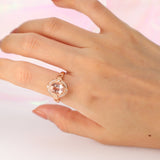 Clara 14K Rose Gold Oval Cut Madagascar Morganite Ring