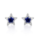 Maren 10K White Gold Round-Cut Ceylon Blue Sapphire Earring