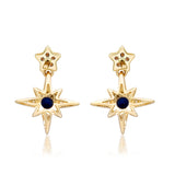 Amari 10K Yellow Gold Round-Cut Ceylon Blue Sapphire Earrings