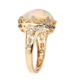 Maya 14K Yellow Gold Oval-Cab African Opal Ring