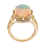 Maya 14K Yellow Gold Oval-Cab African Opal Ring