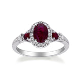 Lana 14K White Gold Oval-Cut  Mozambique Ruby Ring
