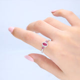 Adalynn 10K White Gold Oval-Cut Mozambique Ruby Ring